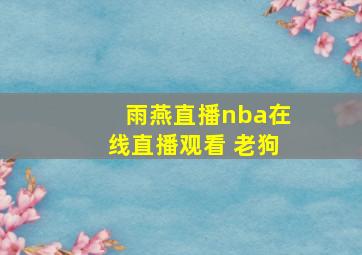 雨燕直播nba在线直播观看 老狗